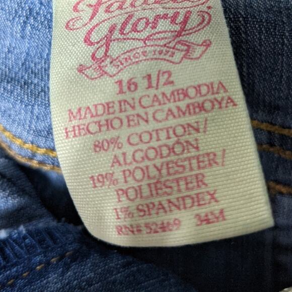 Girls Plus 16.5 16 1/2 Distressed Medium Rinse Jeans - Picture 6 of 6